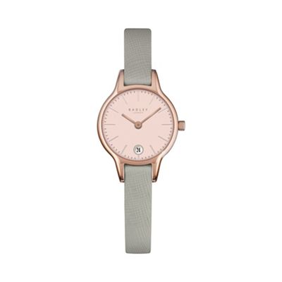 Ladies grey 'Long Acre' leather watch ry2384